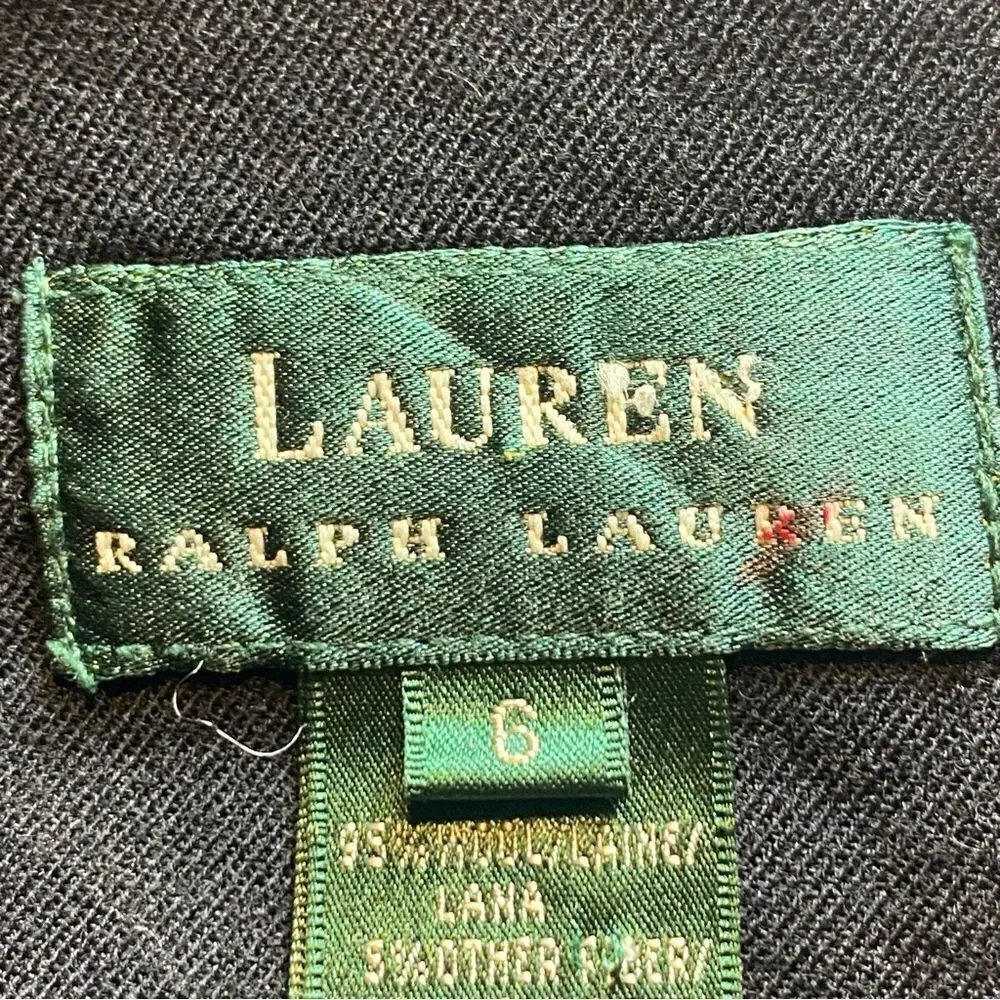 Lauren Ralph Lauren Black Sleeveless Wool Blend Dress Size 6